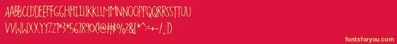 Foolishpeopledemo Font – Yellow Fonts on Red Background