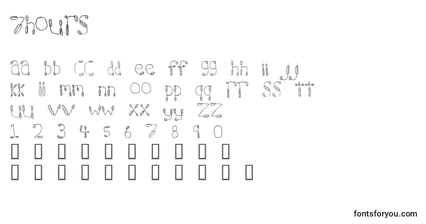 A fonte 7hours – alfabeto, números, caracteres especiais