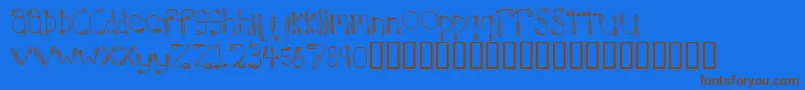 フォント7hours – 茶色の文字が青い背景にあります。