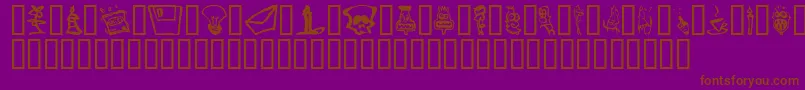 somepics-fontti – ruskeat fontit violetilla taustalla
