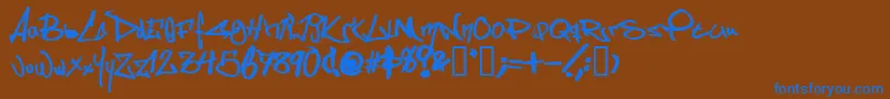 SOMESB   Font – Blue Fonts on Brown Background