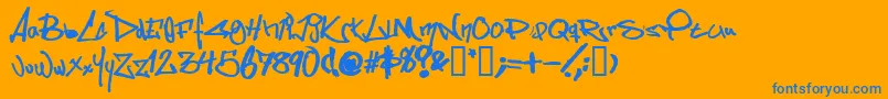 SOMESB   Font – Blue Fonts on Orange Background