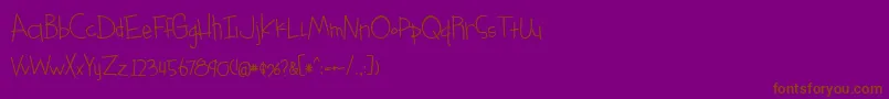 something blue bold Font – Brown Fonts on Purple Background