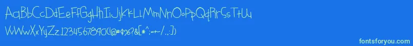 something blue bold-Schriftart – Grüne Schriften auf blauem Hintergrund