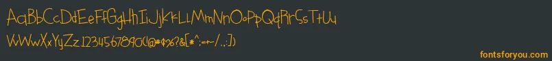 something blue bold Font – Orange Fonts on Black Background