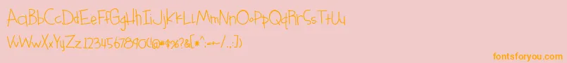 something blue bold Font – Orange Fonts on Pink Background
