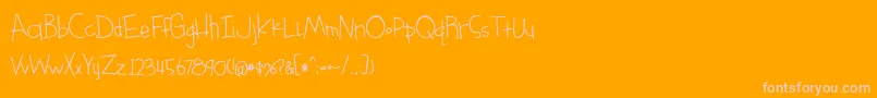 something blue bold Font – Pink Fonts on Orange Background