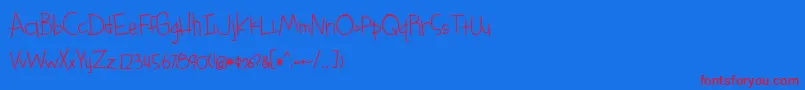 something blue bold-Schriftart – Rote Schriften auf blauem Hintergrund