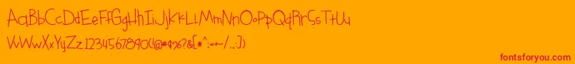 something blue bold-Schriftart – Rote Schriften auf orangefarbenem Hintergrund