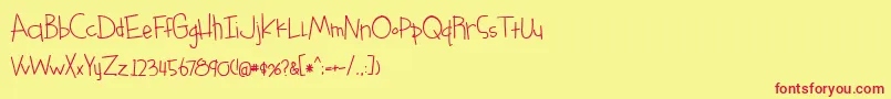 something blue bold Font – Red Fonts on Yellow Background