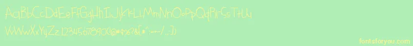 something blue bold Font – Yellow Fonts on Green Background