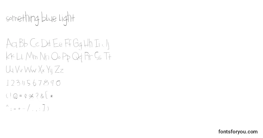 Шрифт Something blue light – алфавит, цифры, специальные символы