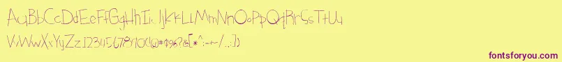 something blue light Font – Purple Fonts on Yellow Background