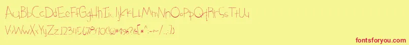 something blue light Font – Red Fonts on Yellow Background