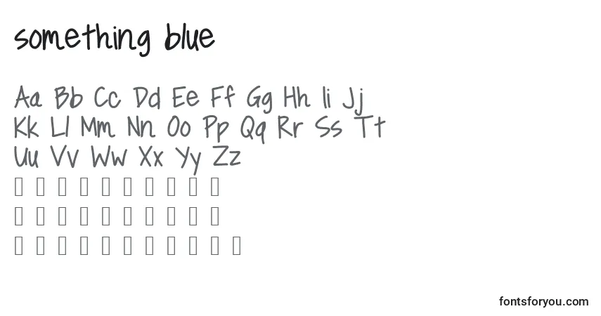 Schriftart Something blue – Alphabet, Zahlen, spezielle Symbole