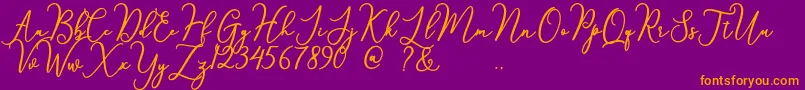 something Font – Orange Fonts on Purple Background