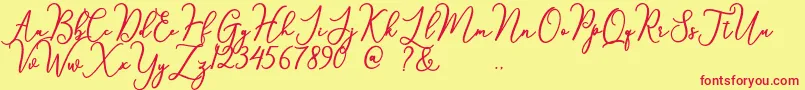 フォントsomething – 赤い文字の黄色い背景