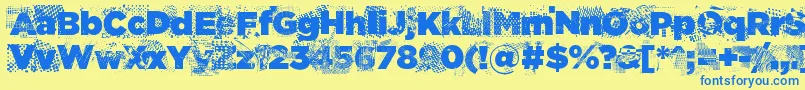 somethingathomeme Font – Blue Fonts on Yellow Background