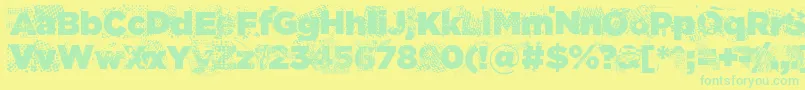 somethingathomeme Font – Green Fonts on Yellow Background