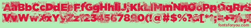 somethingathomeme Font – Red Fonts on Green Background