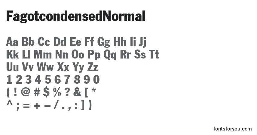 Schriftart FagotcondensedNormal – Alphabet, Zahlen, spezielle Symbole