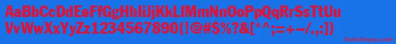 FagotcondensedNormal Font – Red Fonts on Blue Background