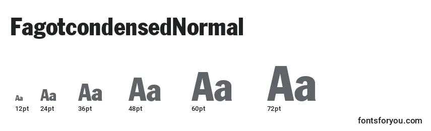 FagotcondensedNormal Font Sizes