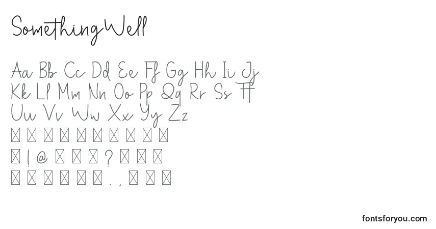 Schriftart SomethingWell – Alphabet, Zahlen, spezielle Symbole