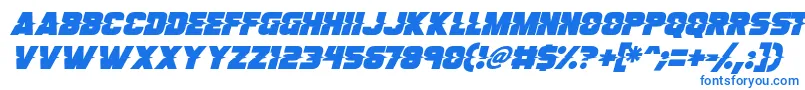 フォントSon Of A Glitch Italic – 白い背景に青い文字