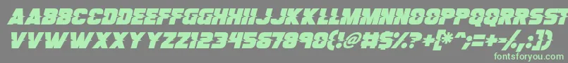 フォントSon Of A Glitch Italic – 灰色の背景に緑のフォント
