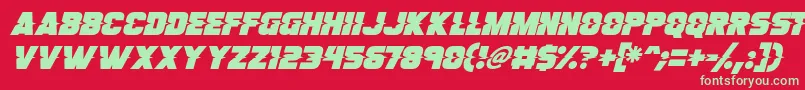 Son Of A Glitch Italic Font – Green Fonts on Red Background