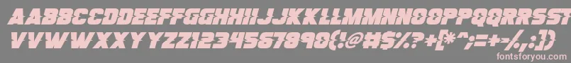 フォントSon Of A Glitch Italic – 灰色の背景にピンクのフォント