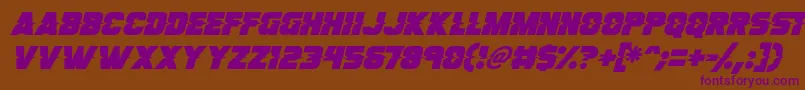 フォントSon Of A Glitch Italic – 紫色のフォント、茶色の背景
