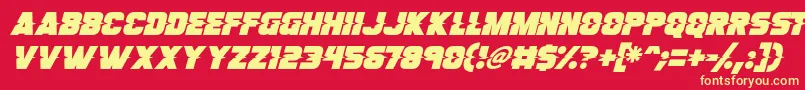 フォントSon Of A Glitch Italic – 黄色の文字、赤い背景