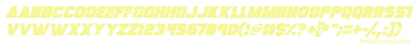 フォントSon Of A Glitch Italic – 白い背景に黄色の文字
