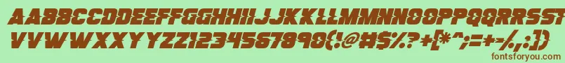 Fonte Son Of A Glitch Italic – fontes marrons em um fundo verde