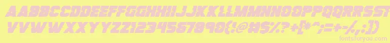 Son Of A Glitch Italic-Schriftart – Rosa Schriften auf gelbem Hintergrund