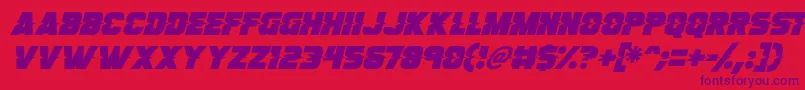 フォントSon Of A Glitch Italic – 赤い背景に紫のフォント