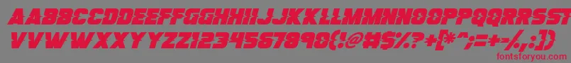 フォントSon Of A Glitch Italic – 赤い文字の灰色の背景