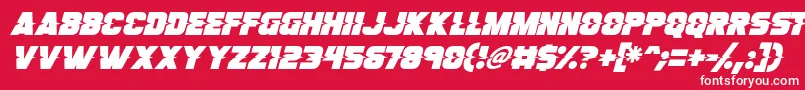 Son Of A Glitch Italic Font – White Fonts on Red Background