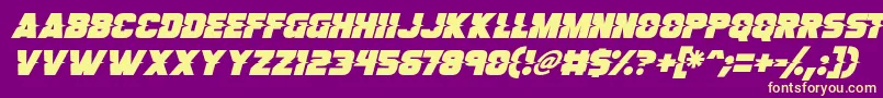 Son Of A Glitch Italic Font – Yellow Fonts on Purple Background