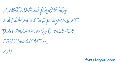 Sonata font – Blue Fonts On White Background