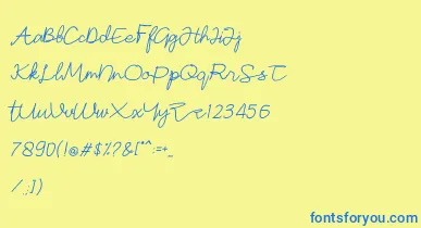 Sonata font – Blue Fonts On Yellow Background