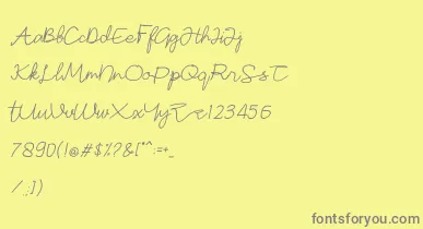 Sonata font – Gray Fonts On Yellow Background