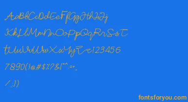 Sonata font – Orange Fonts On Blue Background