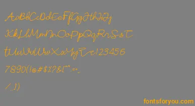 Sonata font – Orange Fonts On Gray Background
