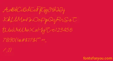 Sonata font – Orange Fonts On Red Background