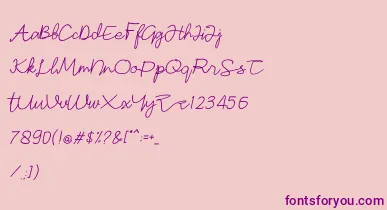 Sonata font – Purple Fonts On Pink Background