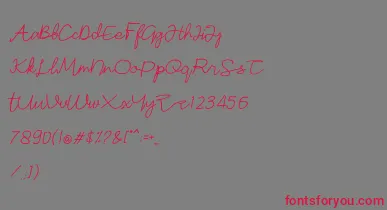 Sonata font – Red Fonts On Gray Background