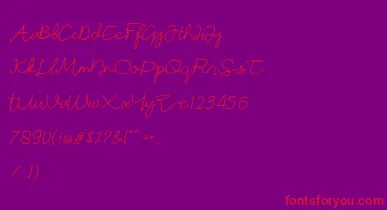 Sonata font – Red Fonts On Purple Background